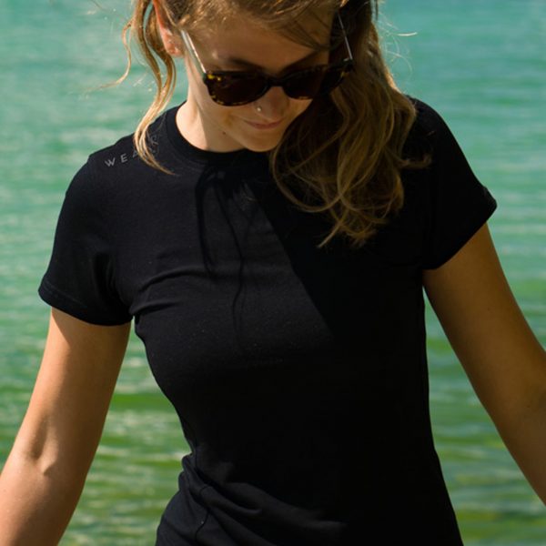 weald T-shirt femme lin noir sport outdoor